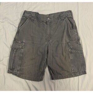Carhartt Force Cargo Shorts Mens 36 Gray Ripstop Canvas Zip Pocket Relaxed Fit